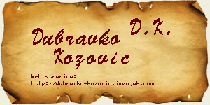 Dubravko Kožović vizit kartica